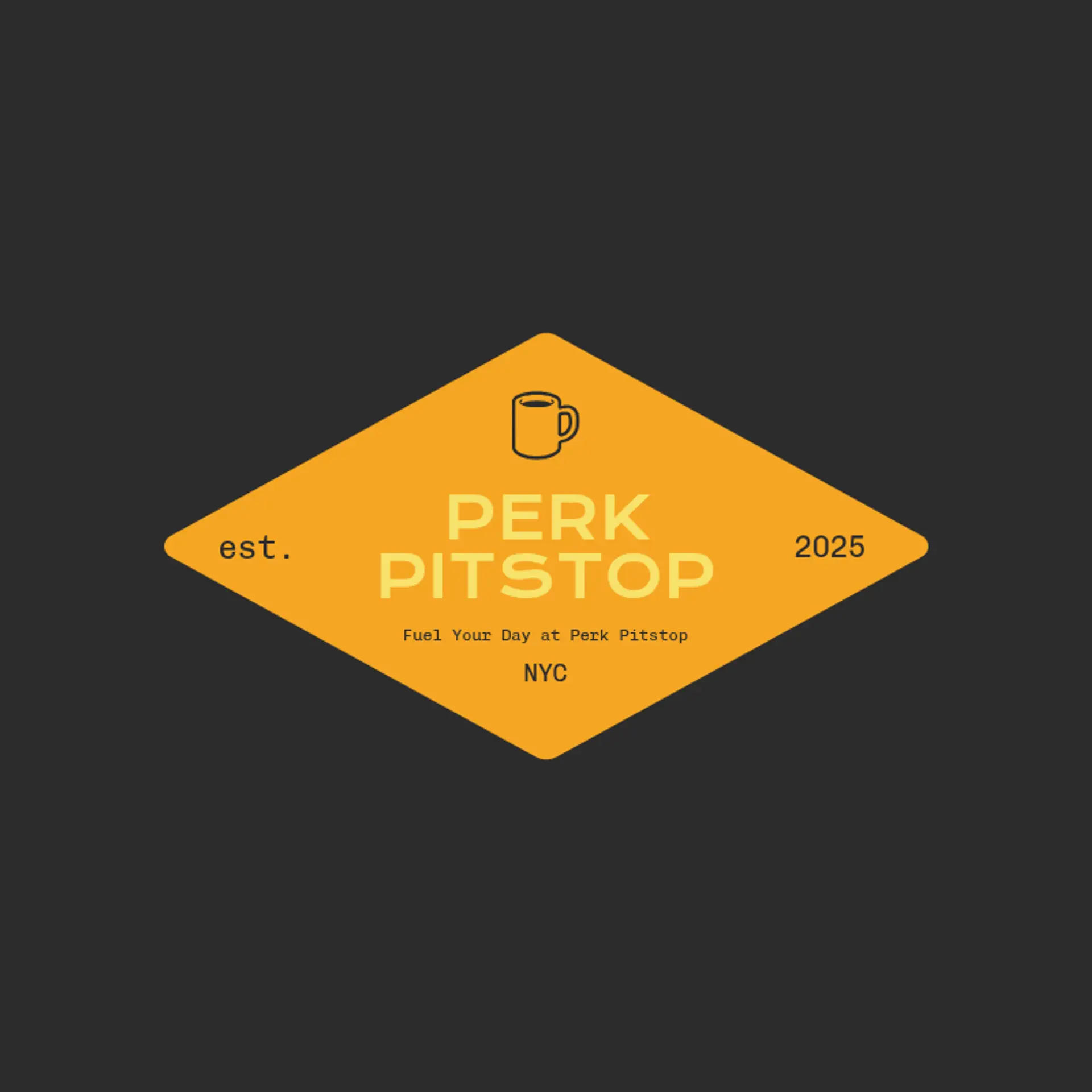 Perk Pitstop logo for cafe