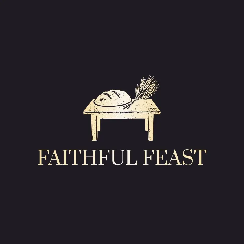 The catering name Faithful Feast as a branded logo with a single color icon