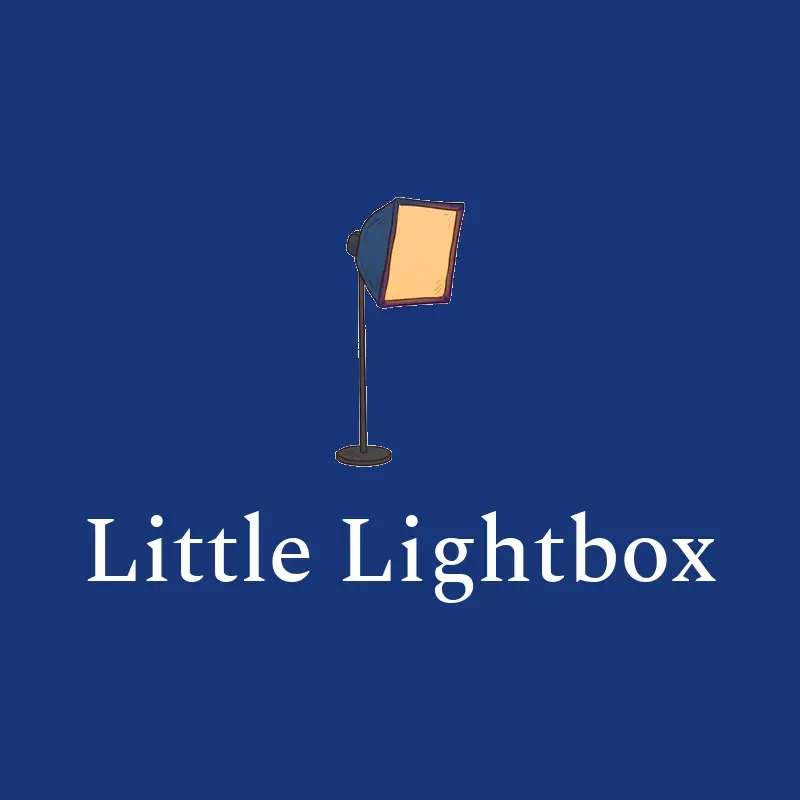 The photography name Little Lightbox as a branded logo in an illustration style