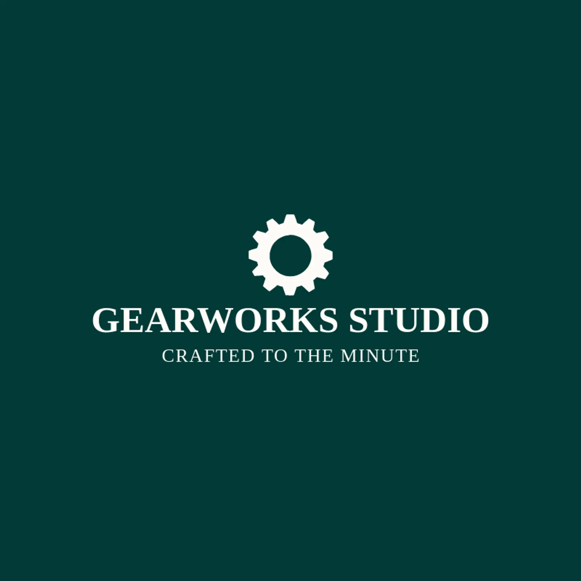 Gearworks Studio logo for clock