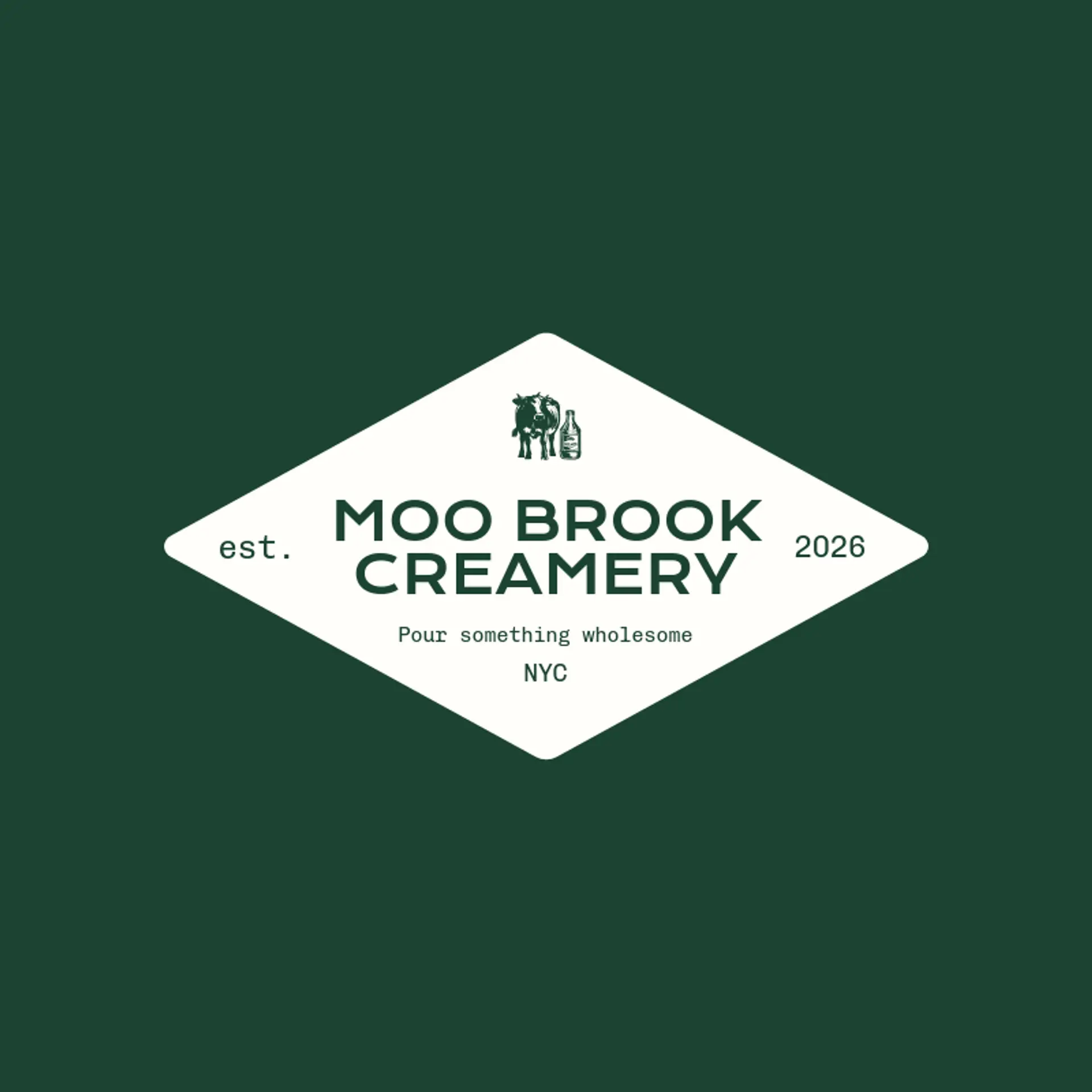 Moo Brook Creamery logo for cow