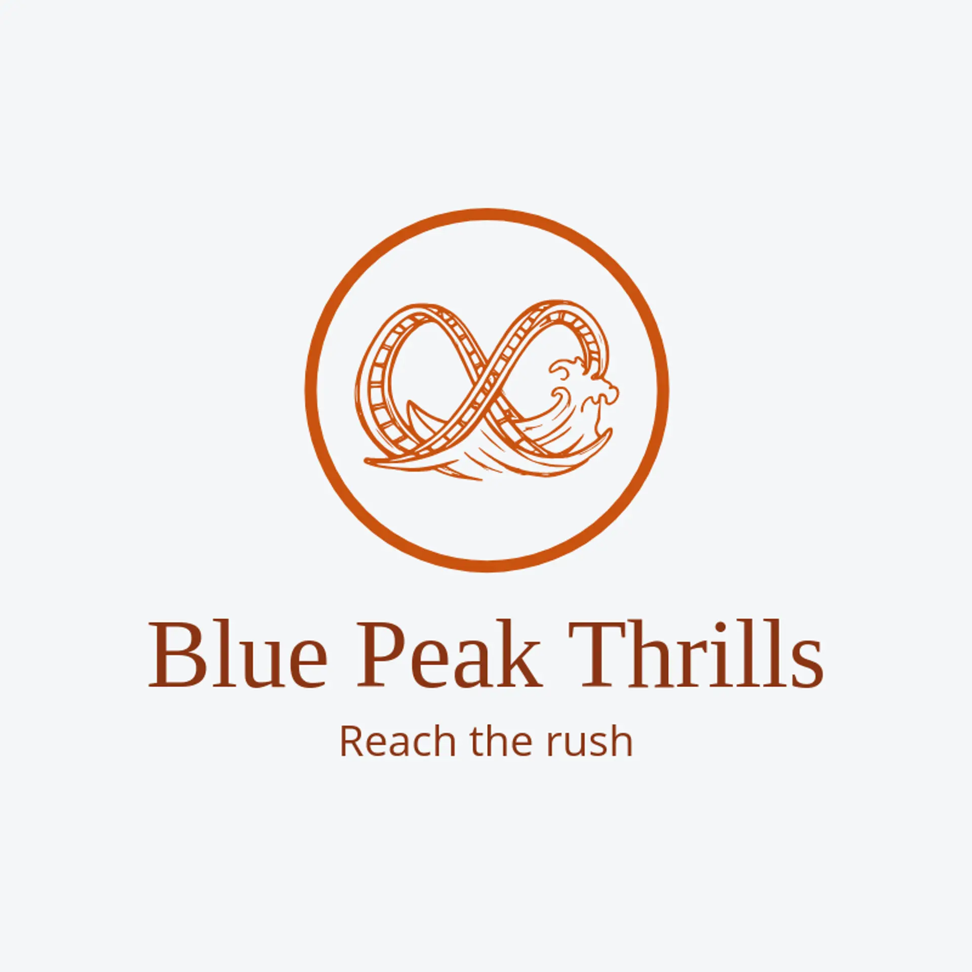 Blue Peak Thrills logo for roller coaster