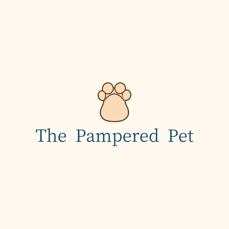 The pet business name The Pampered Pet as a branded logo with a single color icon