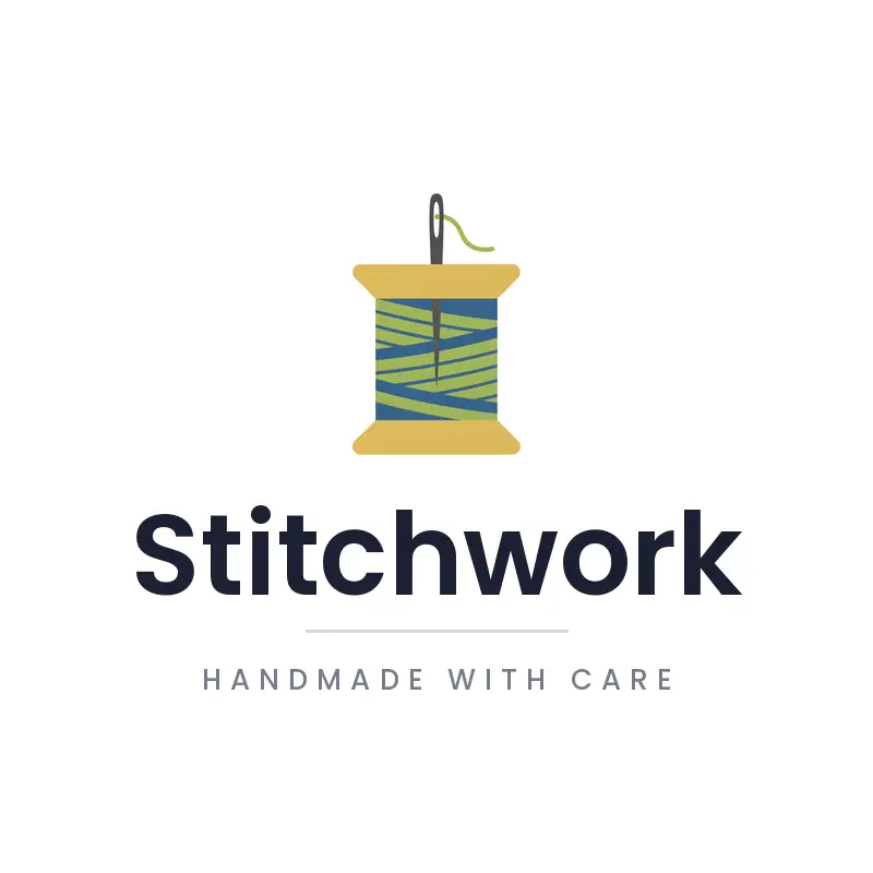 Spool and needle craft logo