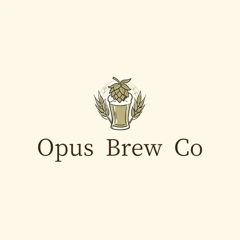 The brewery name Opus Brew Co as a branded logo with a color icon