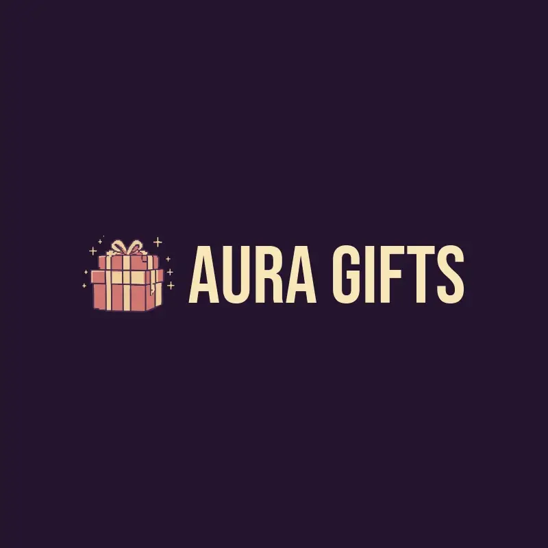 The gift shop name Aura Gifts as a branded logo with a color icon