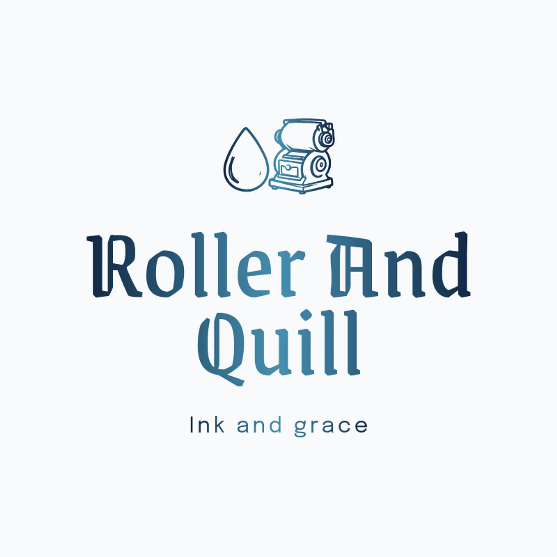 Roller and Quill logo for printing press