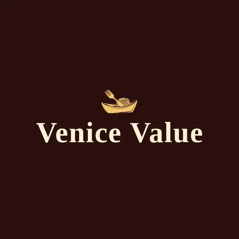 The Italian restaurant name Venice Value as a branded logo with a single color icon