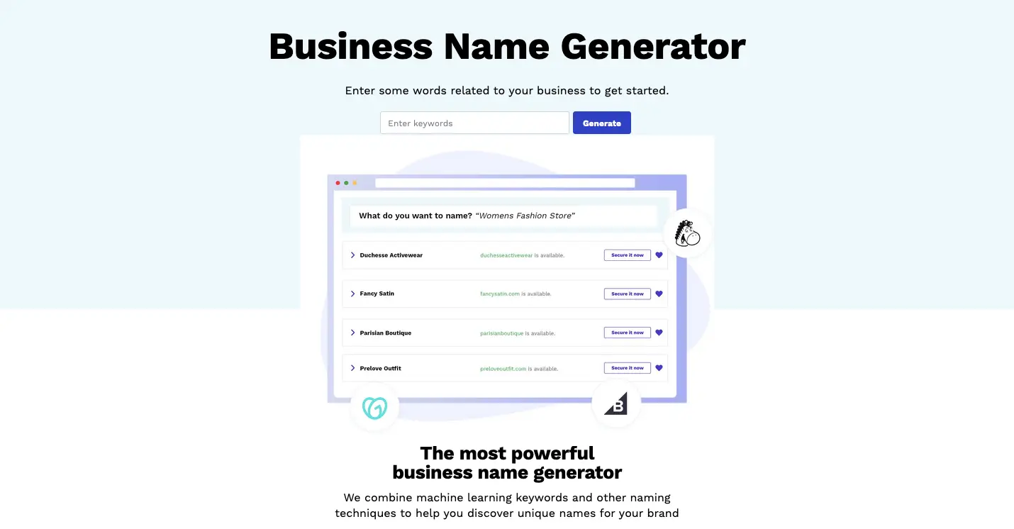 Namesnack business name generator