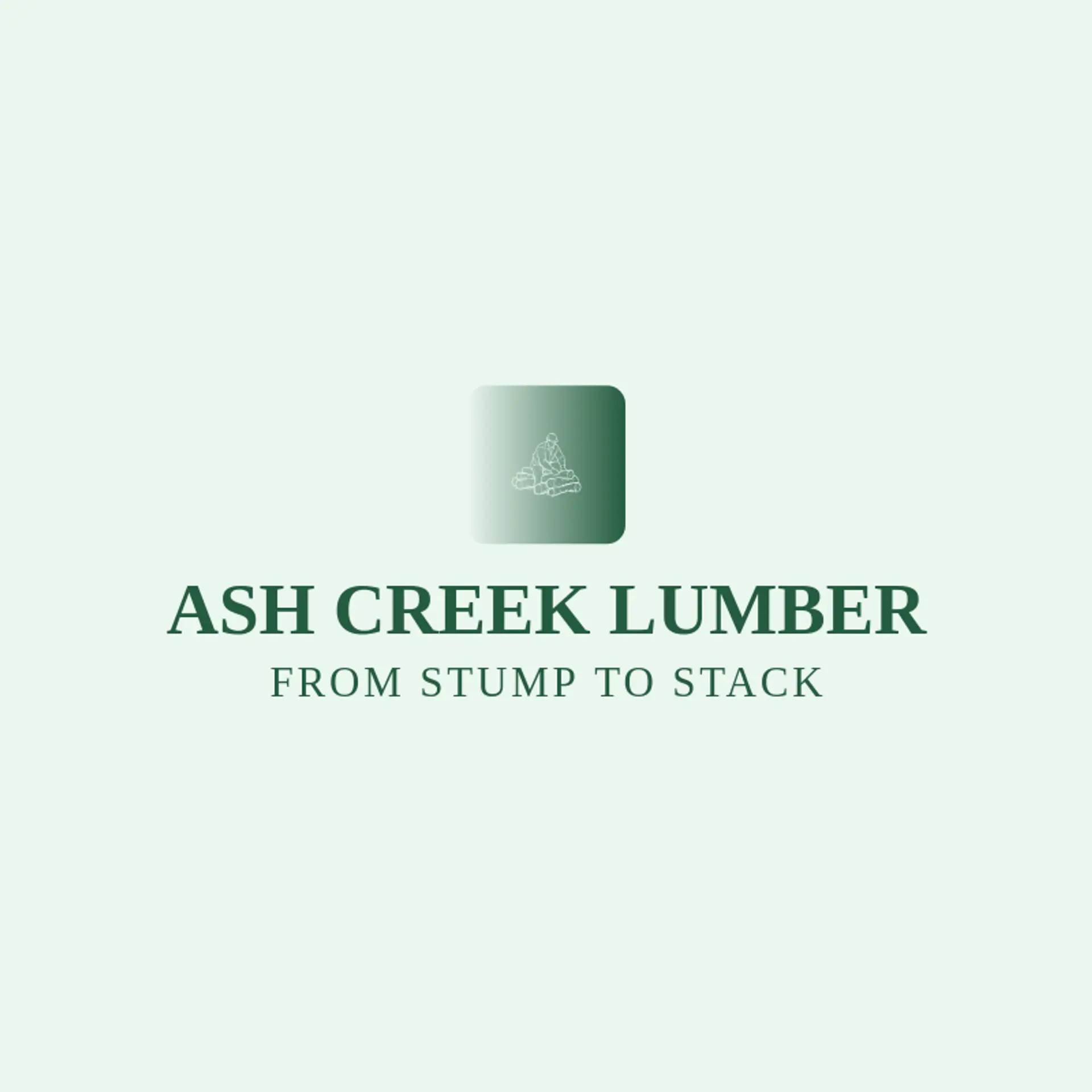 Ash Creek Lumber logo for lumberjack
