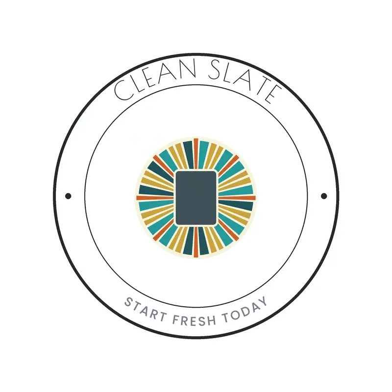 The cleaning name Clean Slate as a branded logo in a deco style