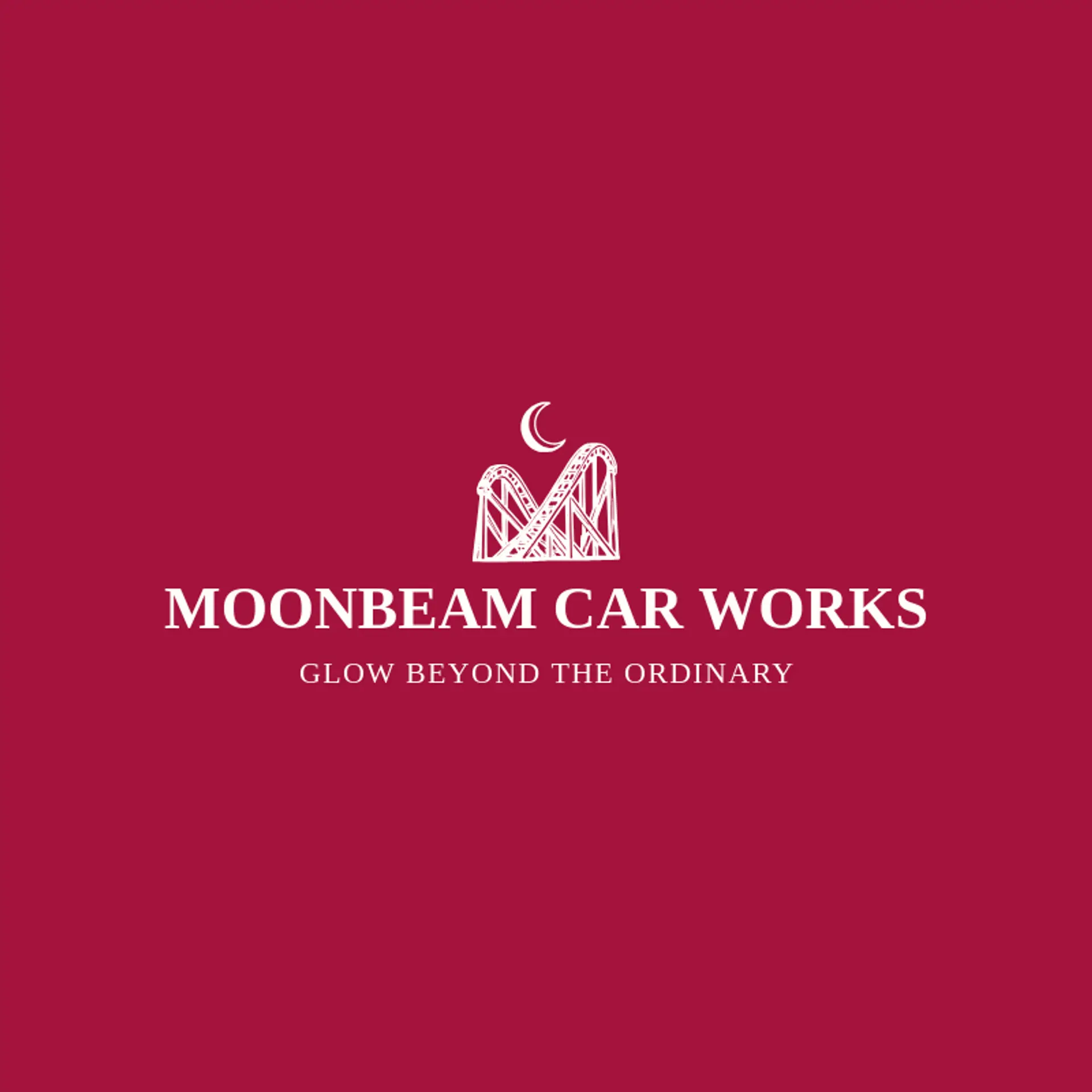 Moonbeam Car Works logo for roller coaster