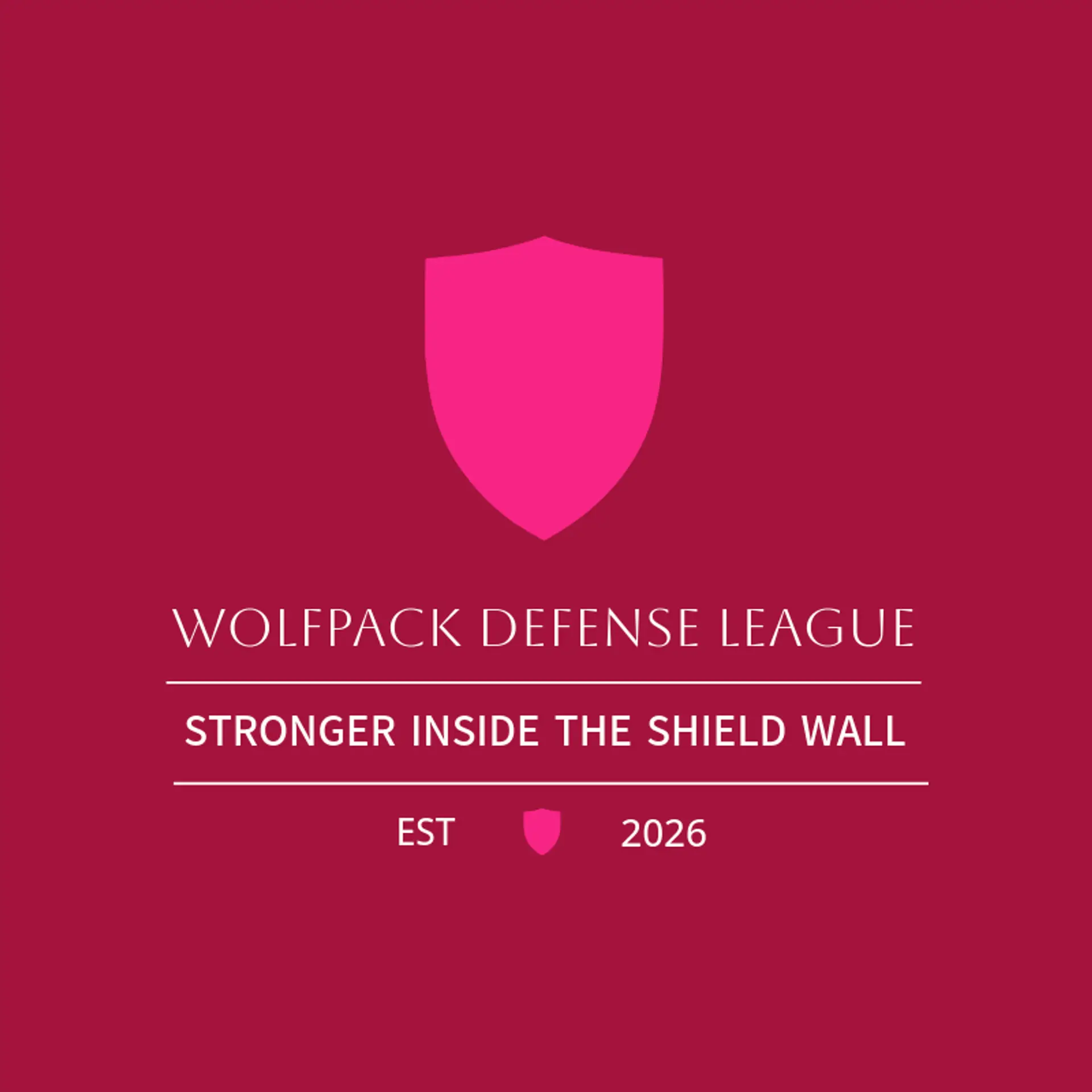 Wolfpack Defense League logo for shield
