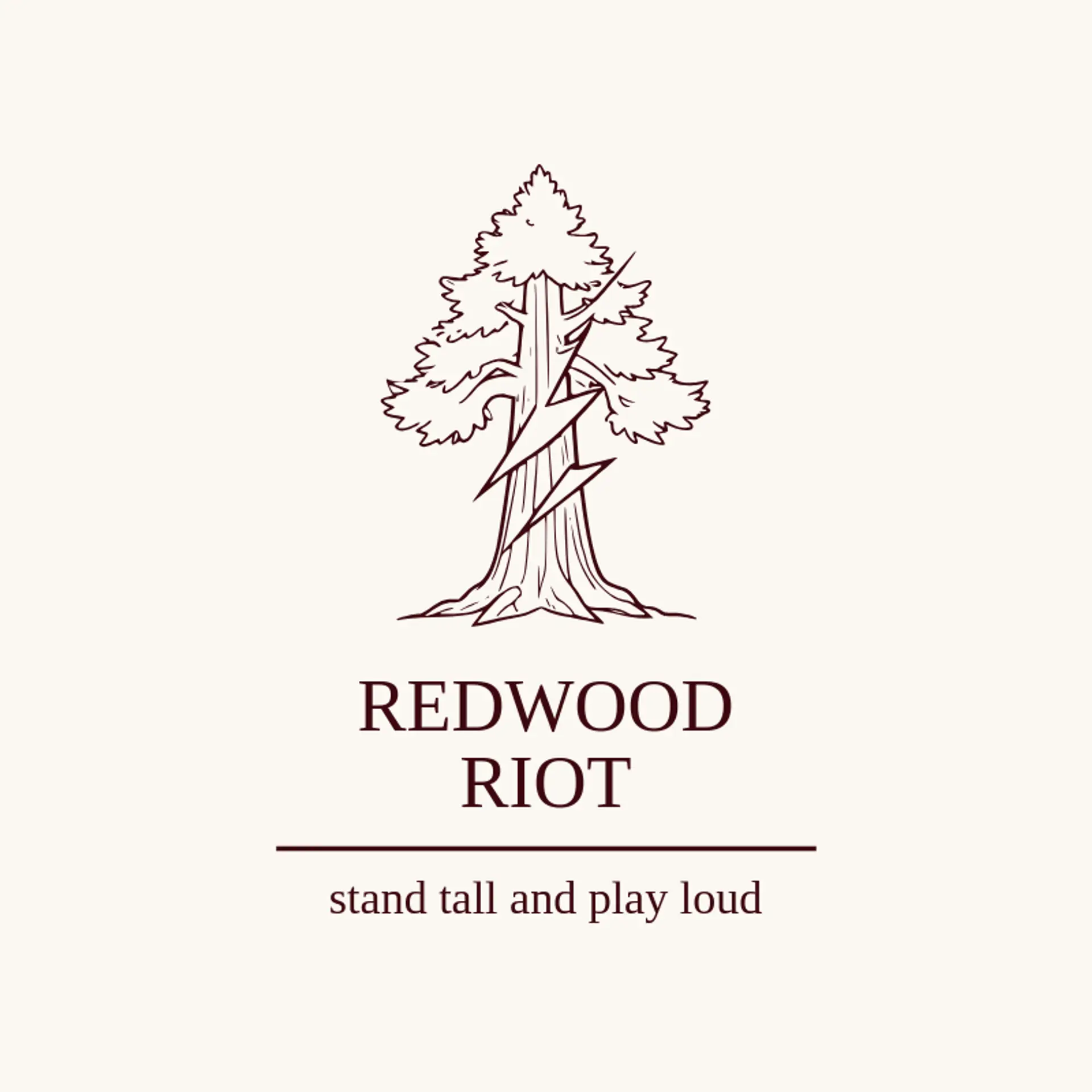 Redwood Riot logo for rock music