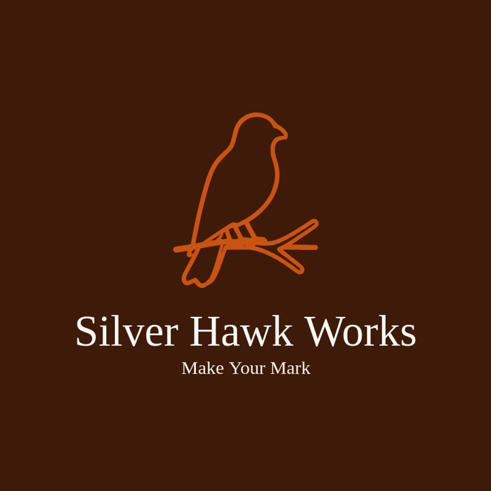 Silver Hawk Works logo for hawk