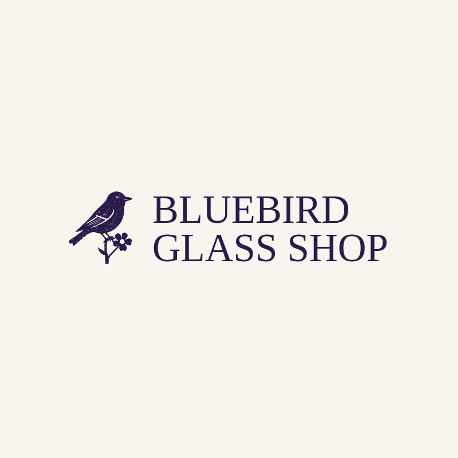 Bluebird Glass Shop logo for stained glass