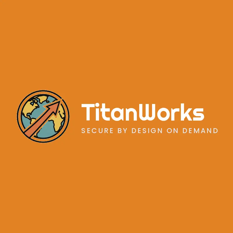 A retro globe and upward arrow tech logo on an orange background.