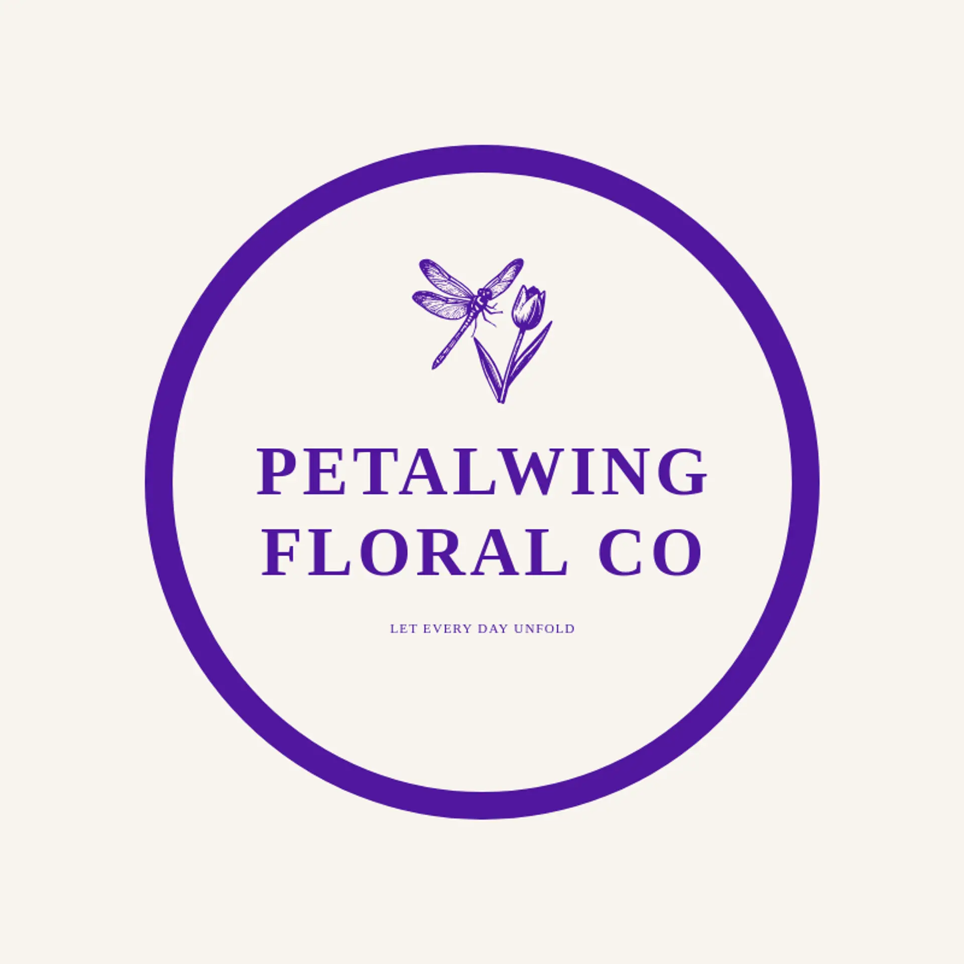 Petalwing Floral Co logo for dragonfly