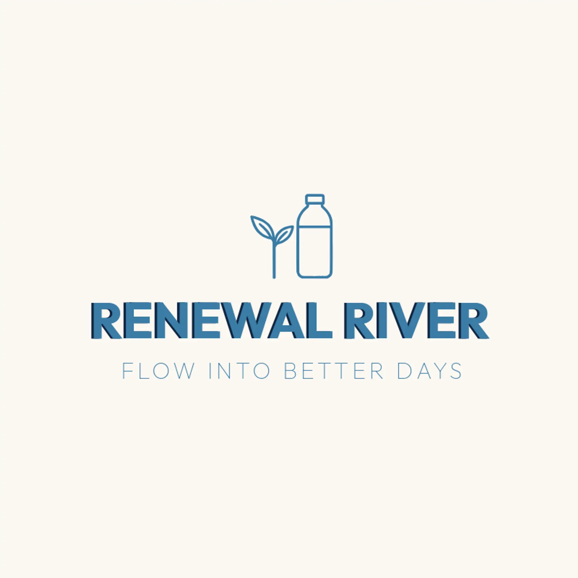 Renewal River logo for water bottle