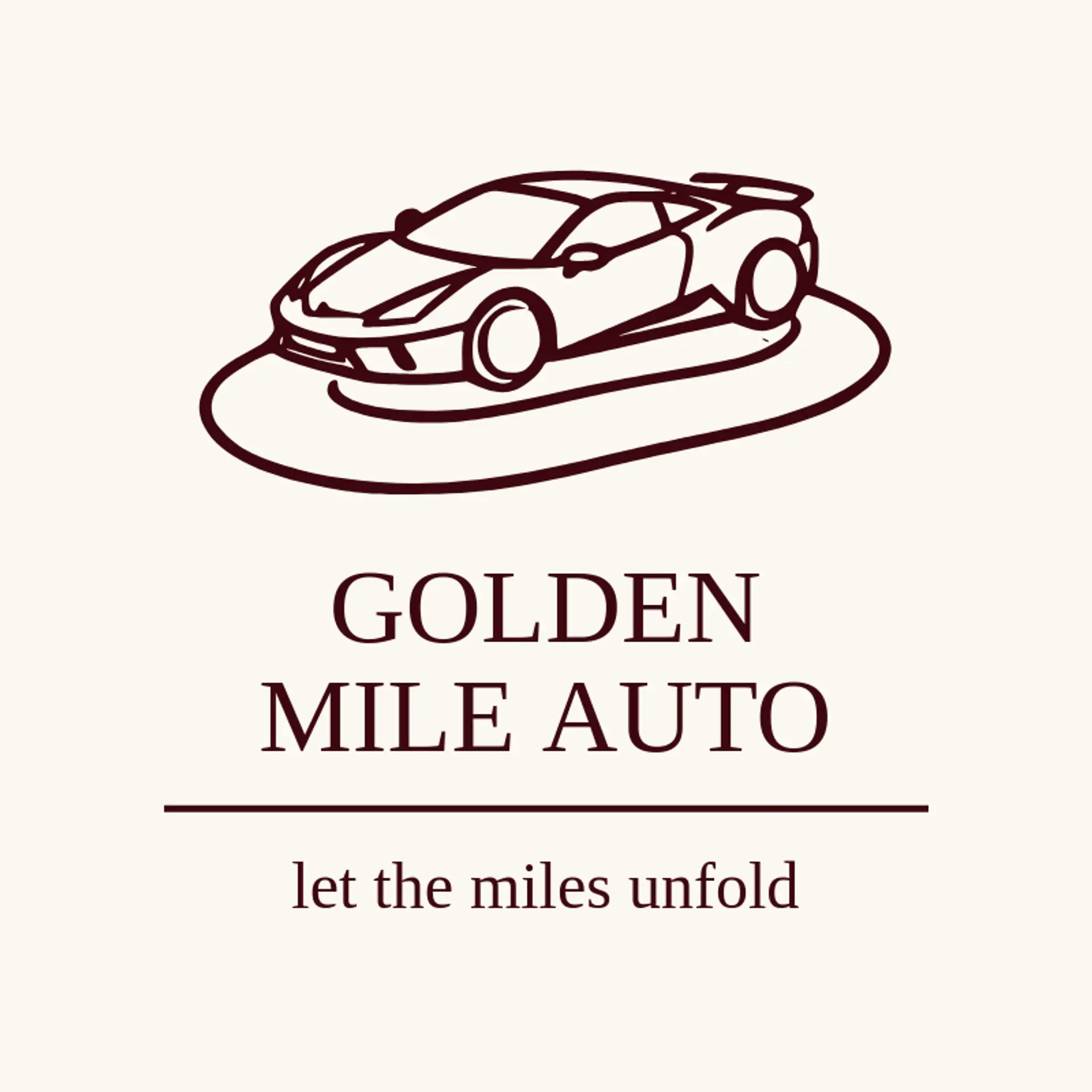 Golden Mile Auto logo for sports car