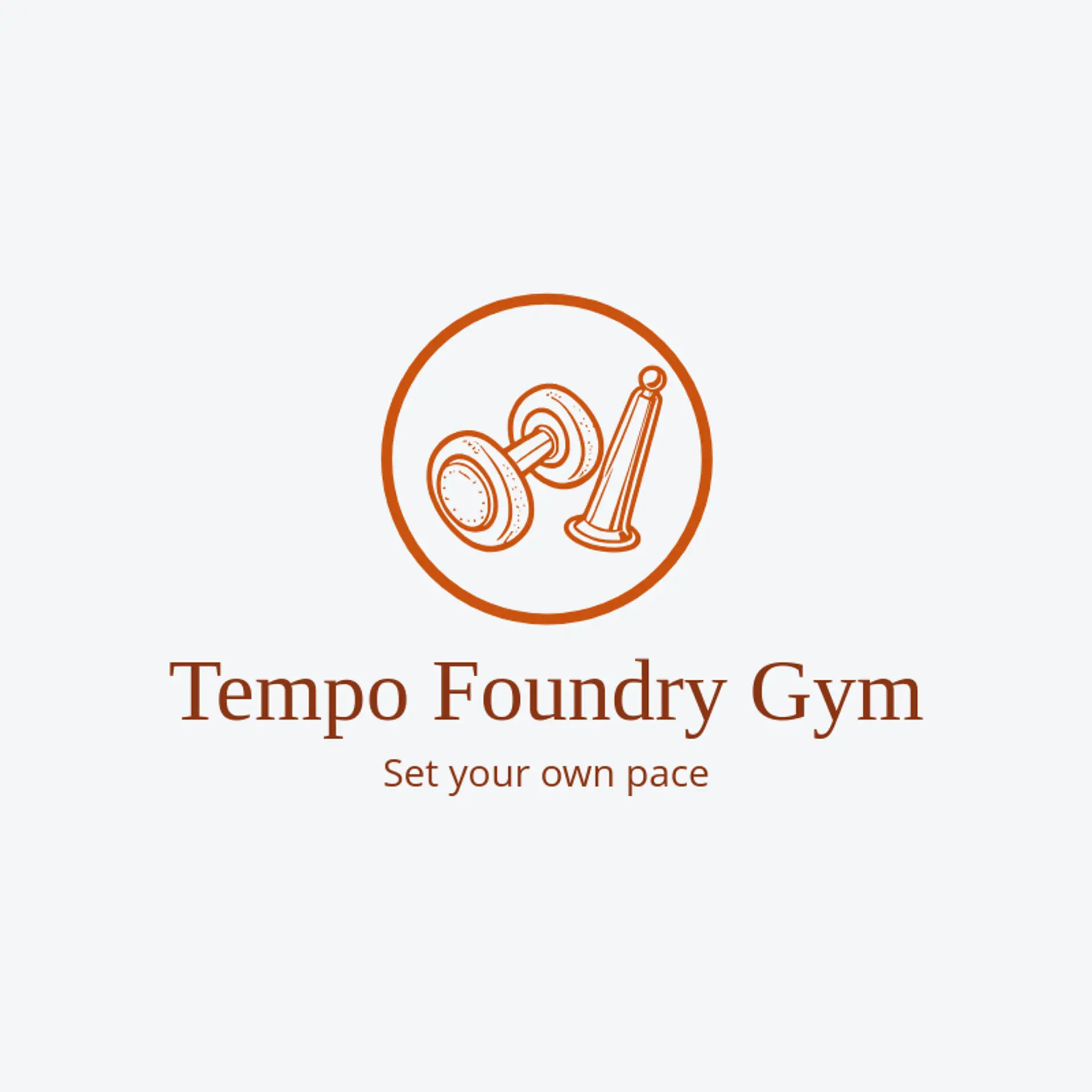 Tempo Foundry Gym logo for dumbbell