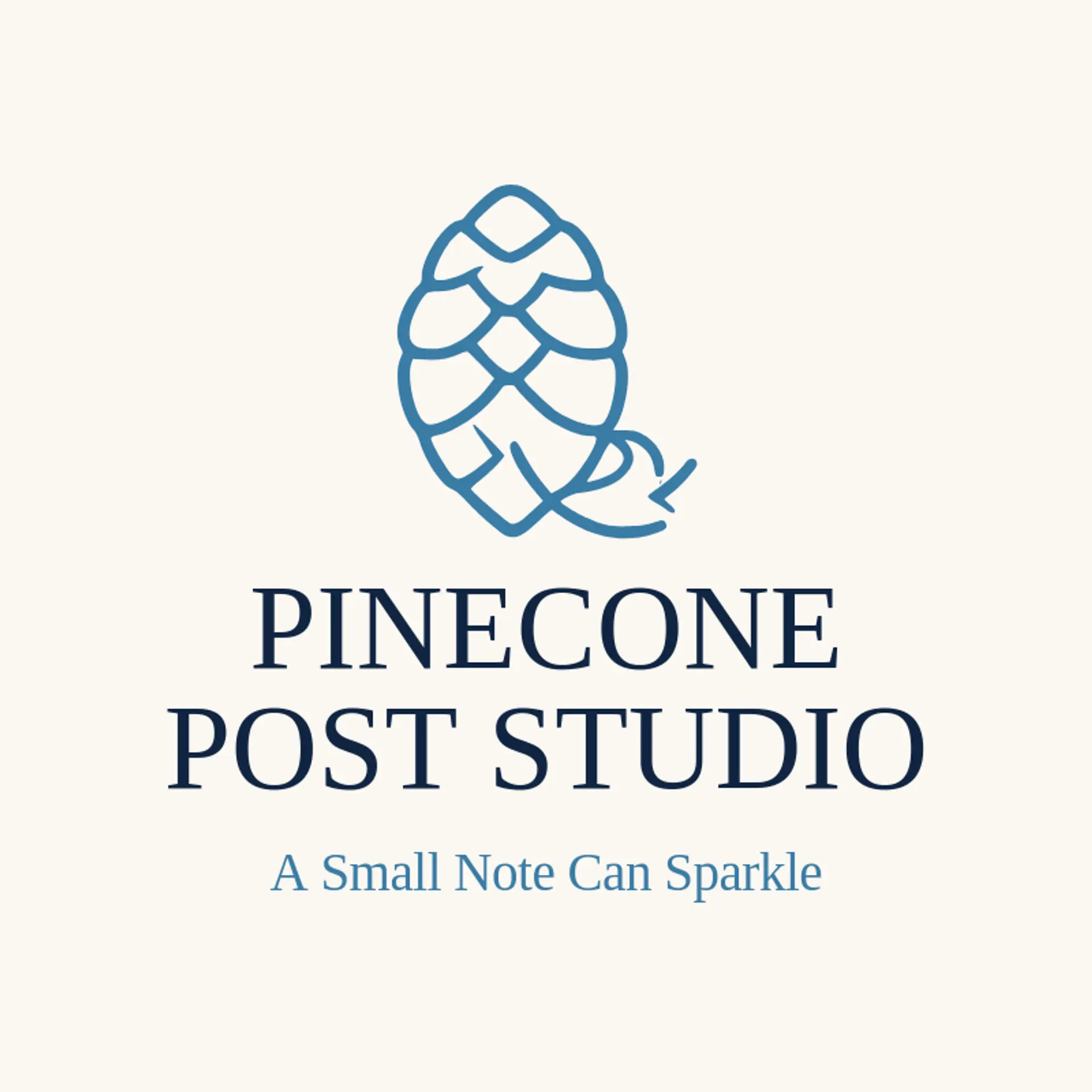 Pinecone Post Studio logo for holiday