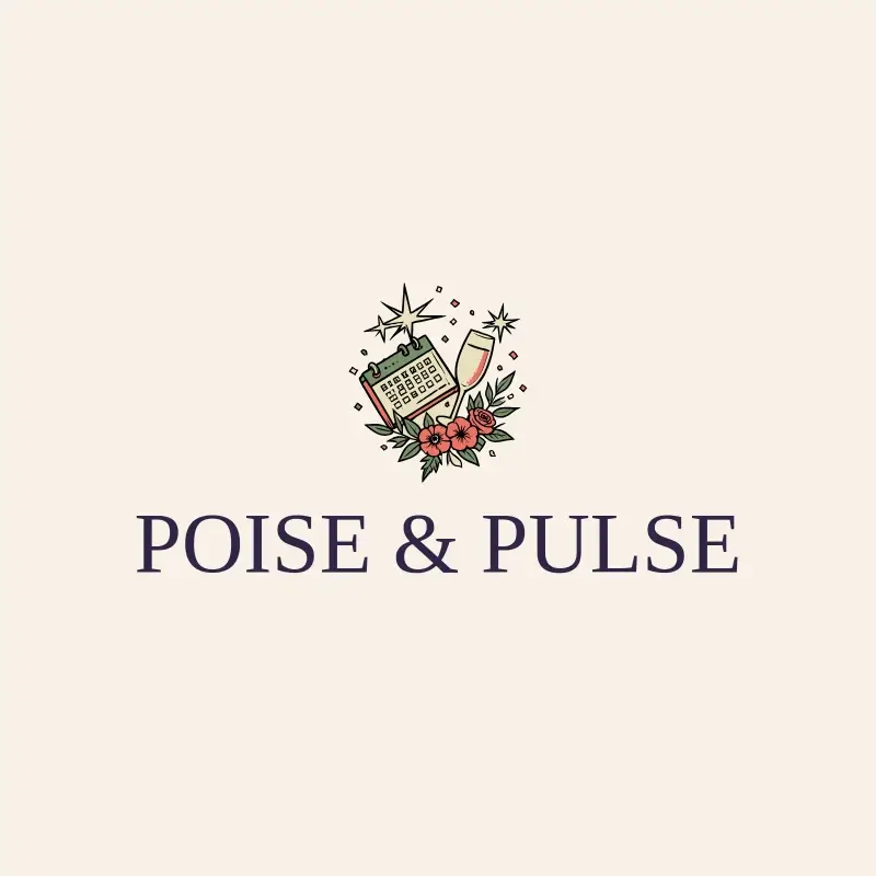 The event name Poise & Pulse as a branded logo with a color icon