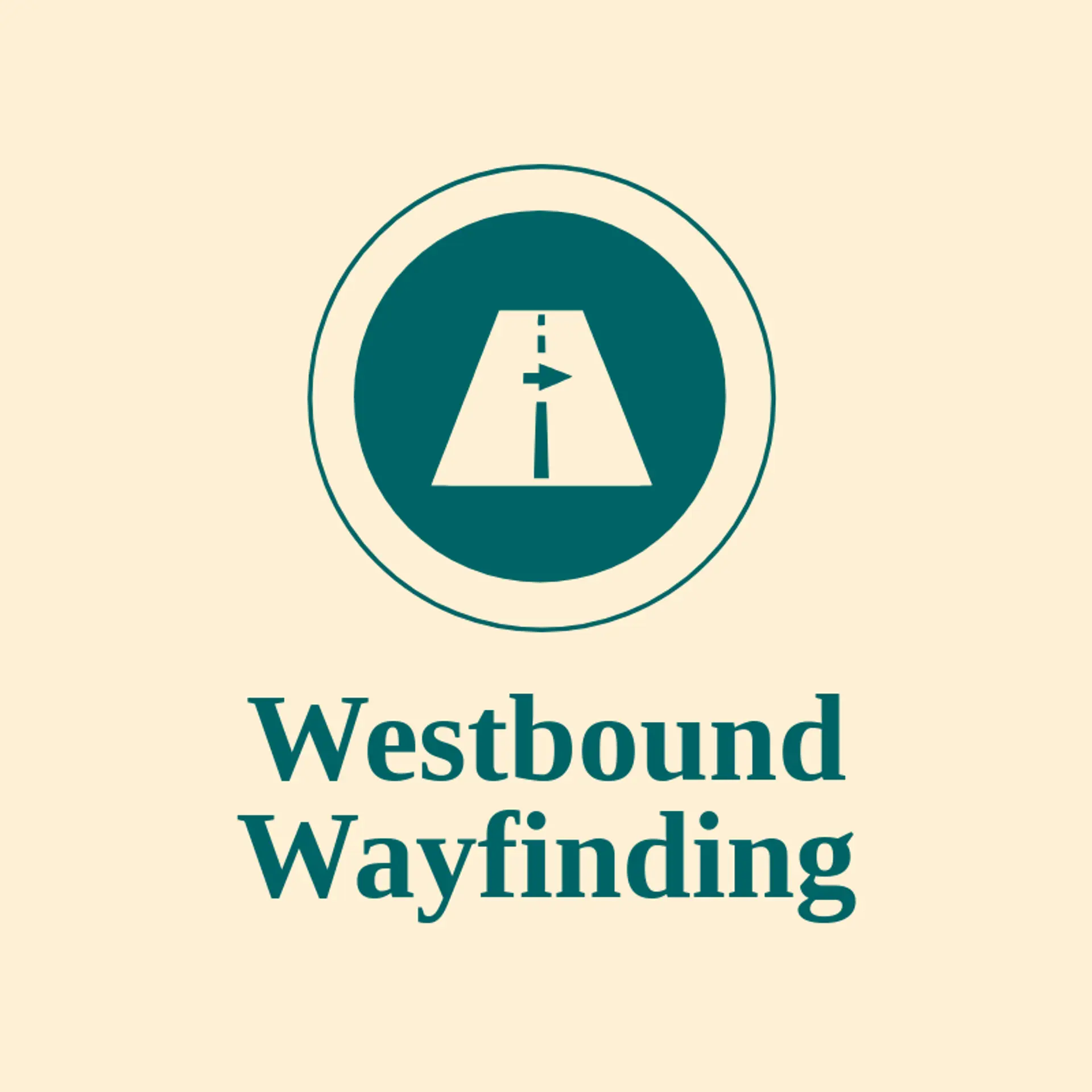 Westbound Wayfinding logo for highway