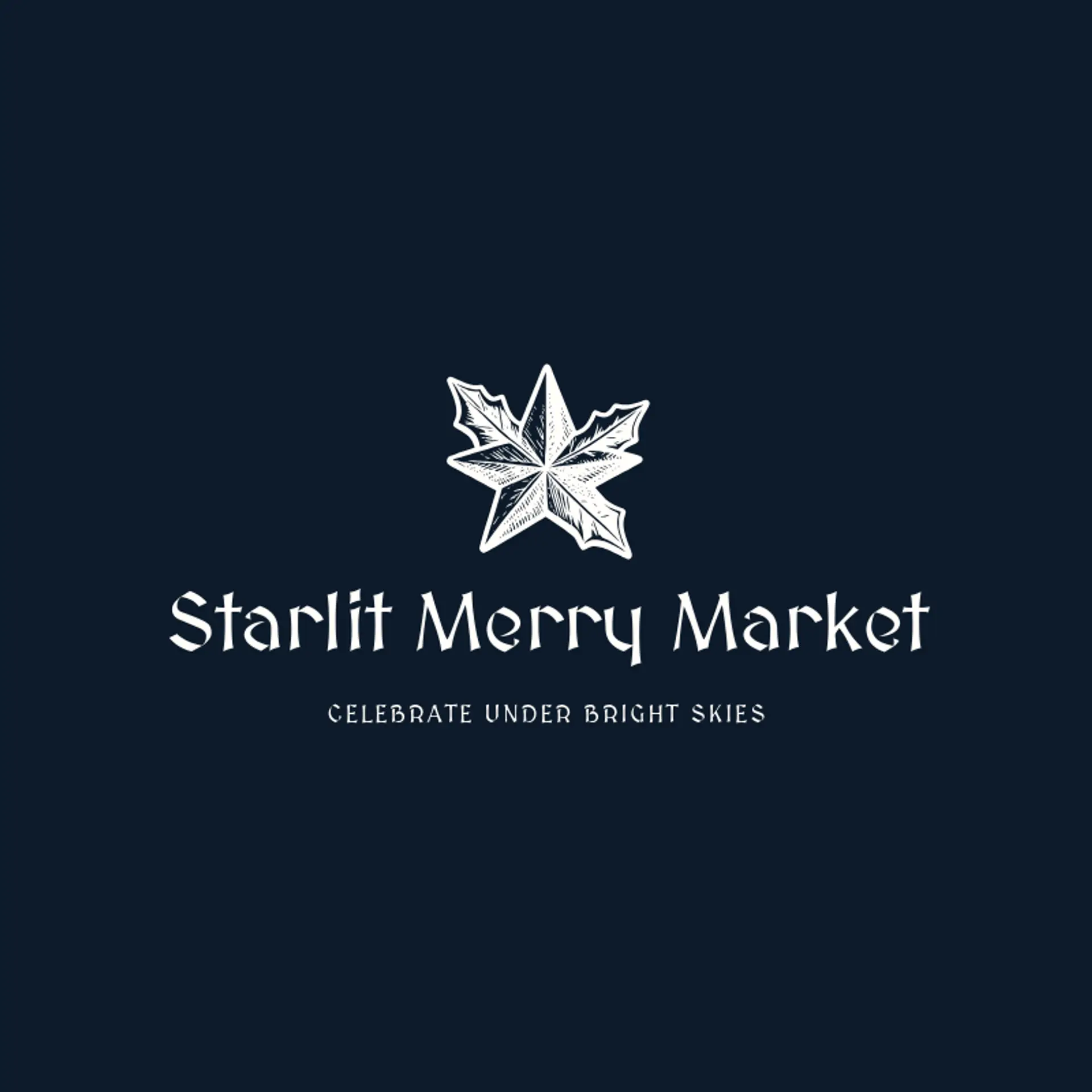 Starlit Merry Market logo for christmas