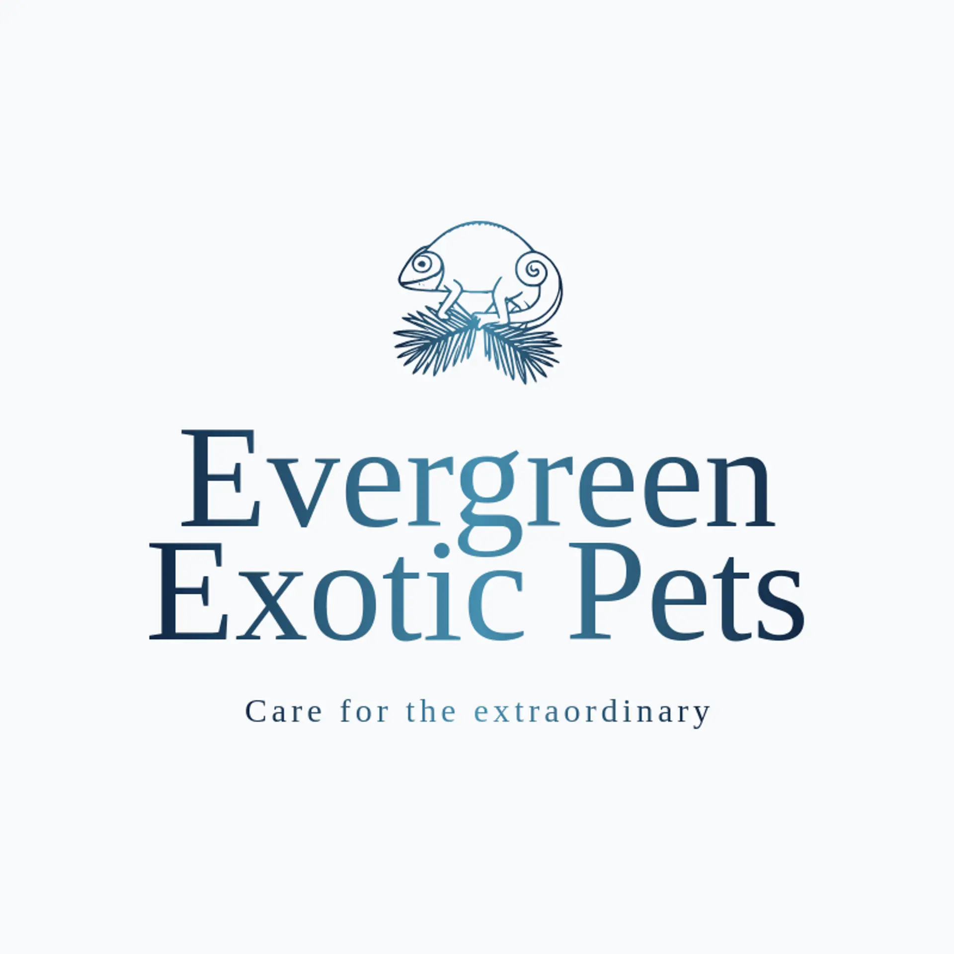 Evergreen Exotic Pets logo for chameleon