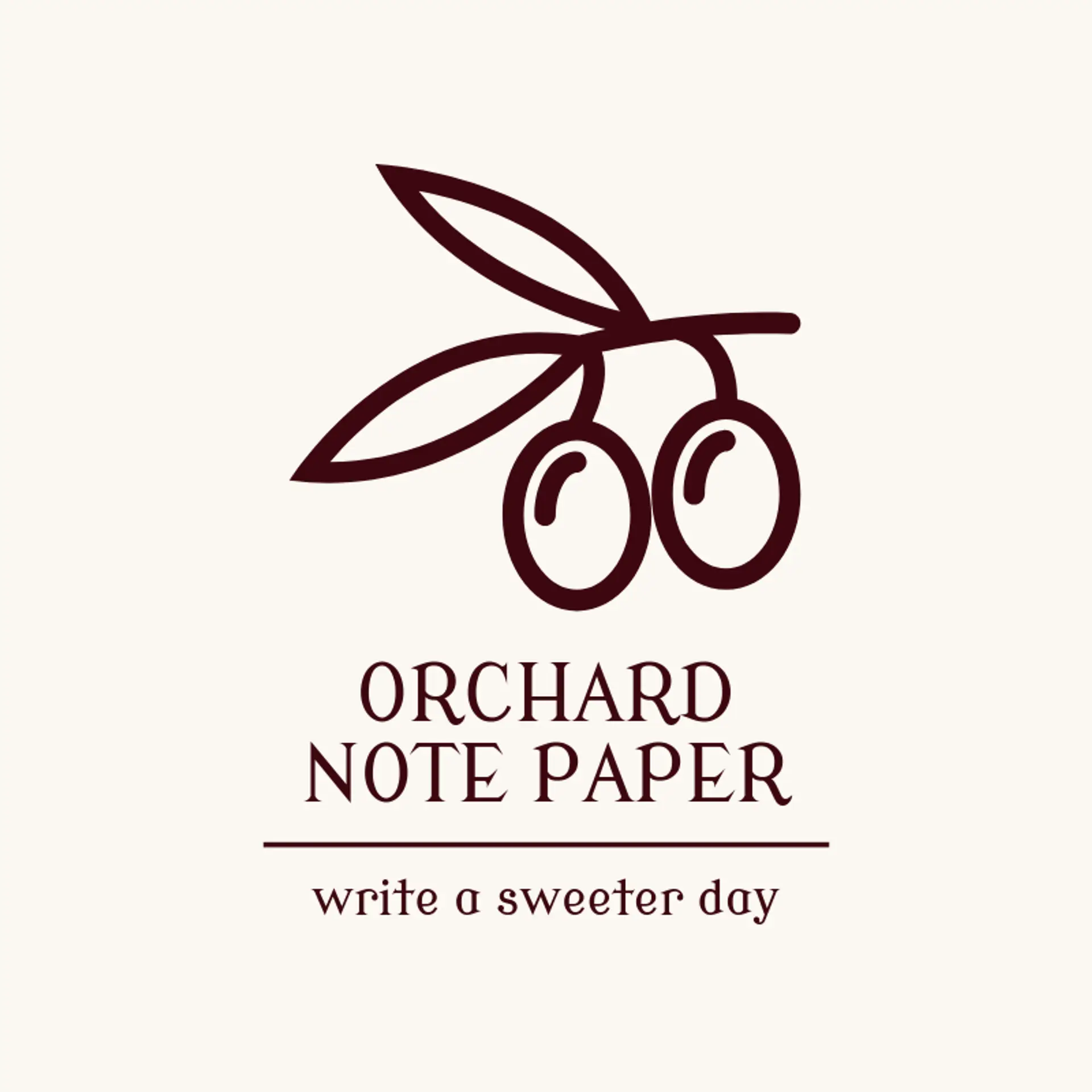 Orchard Note Paper logo for cherry