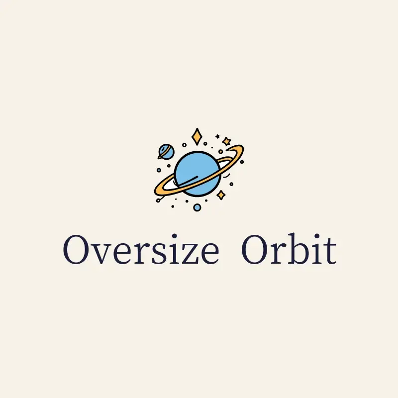 The streetwear name Oversize Orbit as a branded logo with a color icon