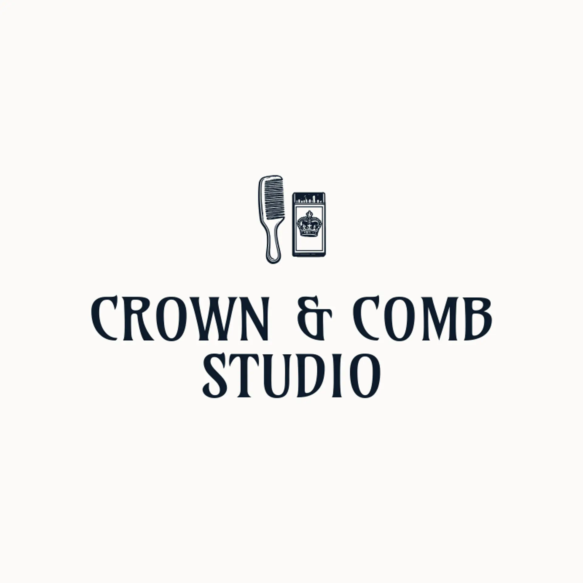 Crown & Comb Studio logo for men salon