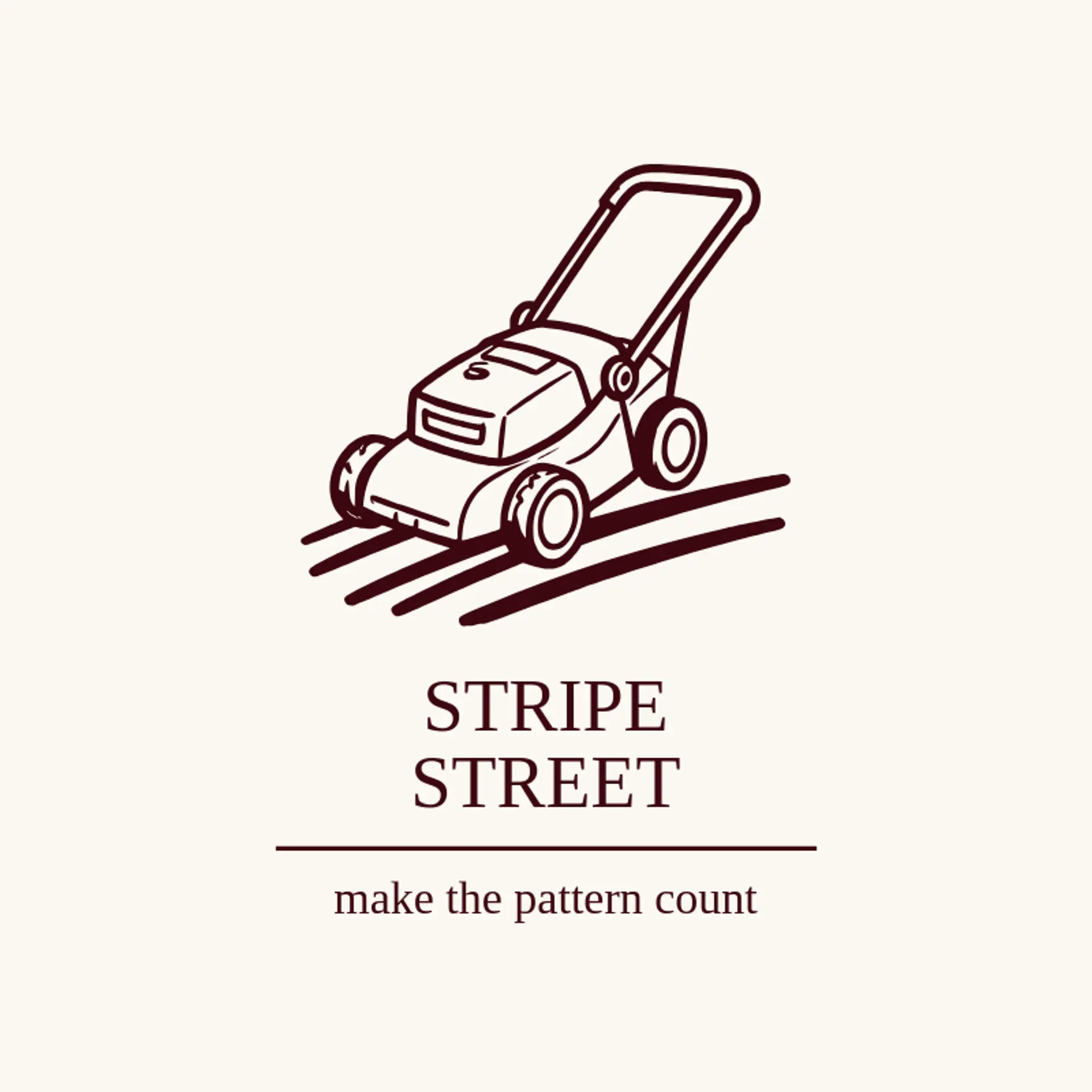 Stripe Street logo for lawn mower