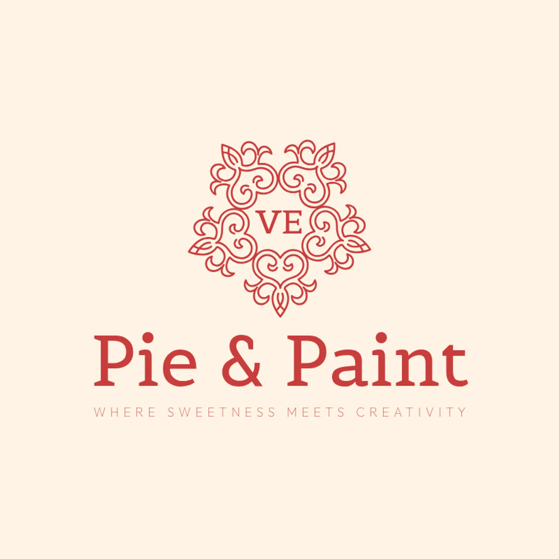 Pie & Paint logo for creative bakery