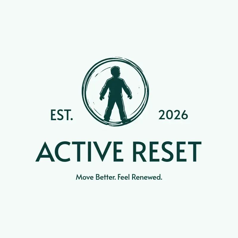 The personal training name Active Reset as a branded logo with a single color icon