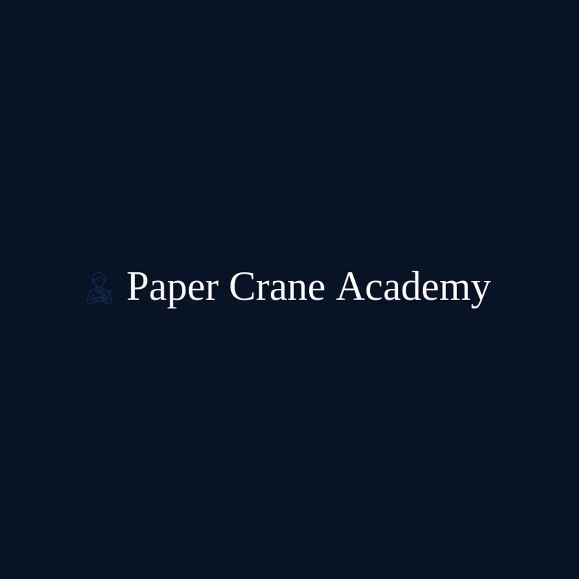 Paper Crane Academy logo for teaching