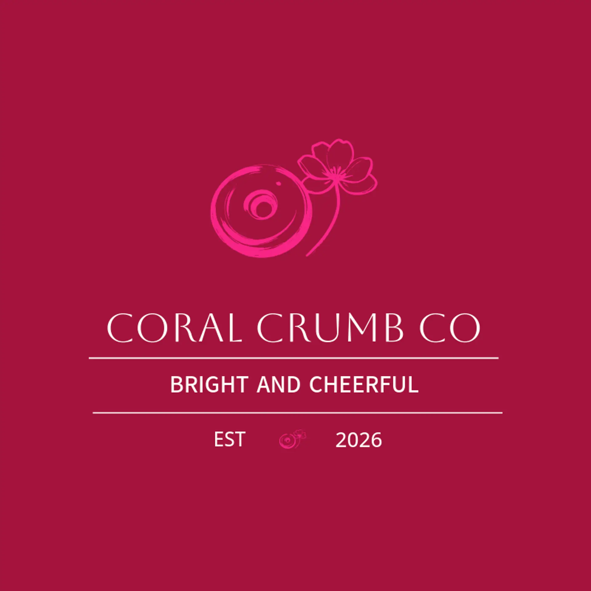 Coral Crumb Co logo for cookie