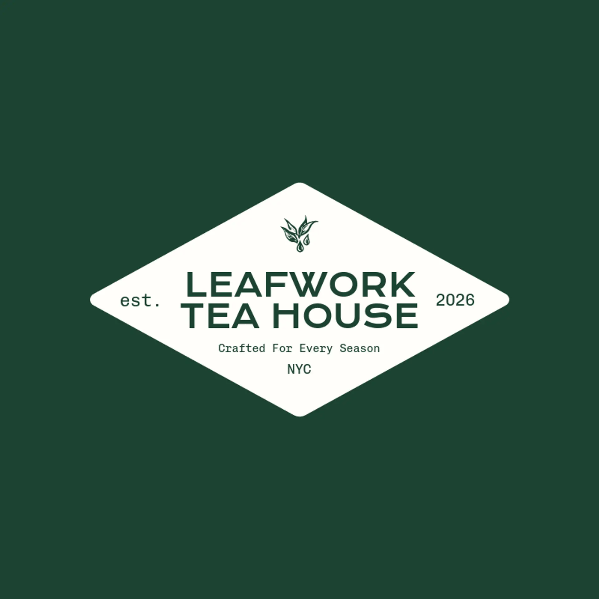 Leafwork Tea House logo for tea shop
