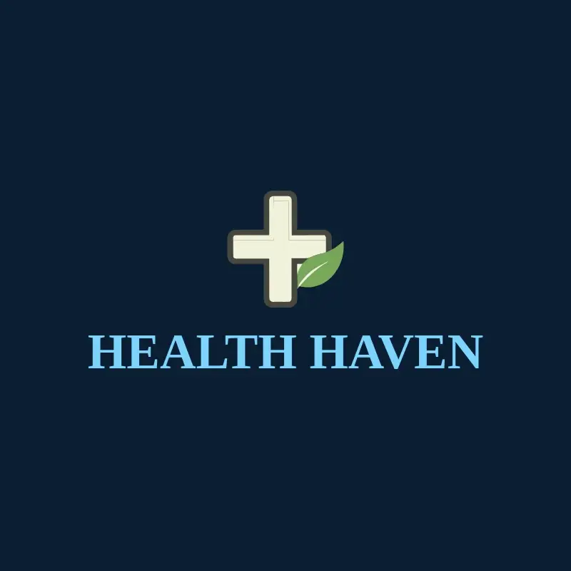 The hospital name Health Haven as a branded logo with a color icon