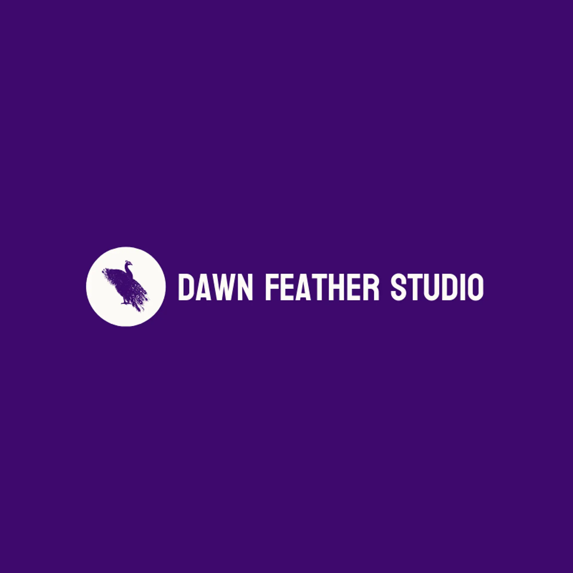 Dawn Feather Studio logo for peacock
