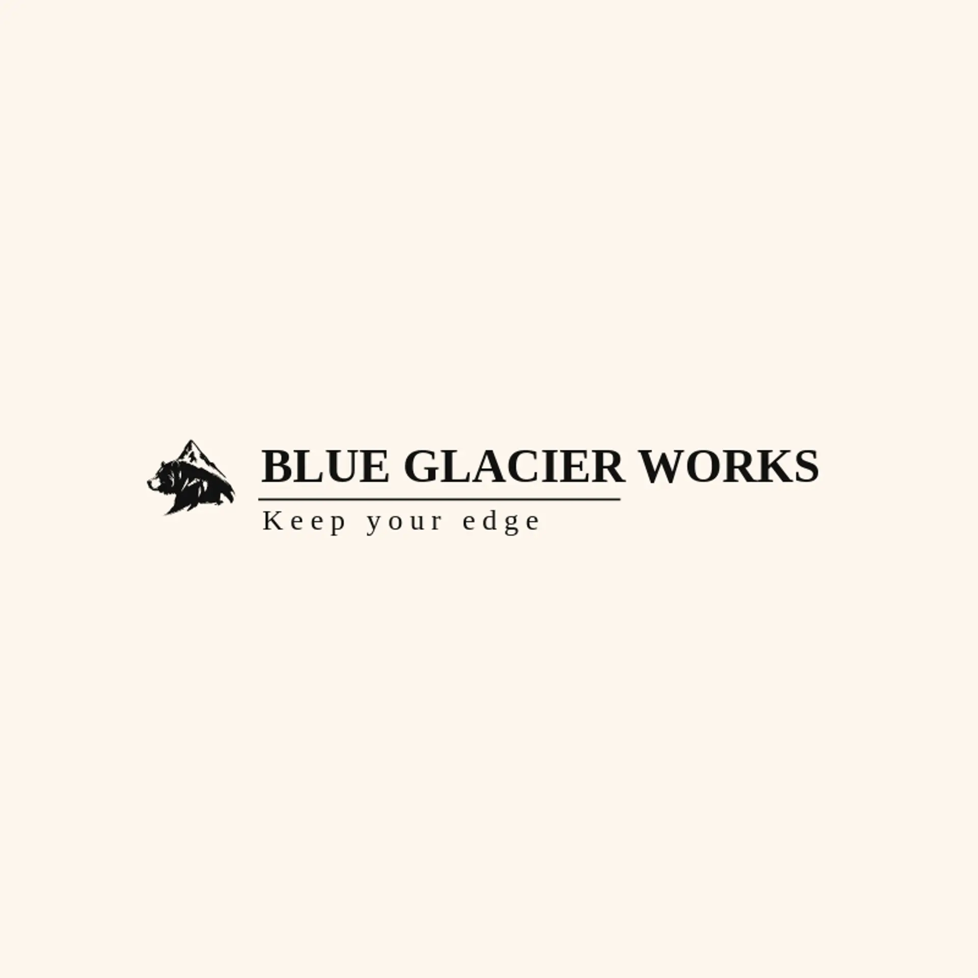 Blue Glacier Works logo for grizzly bear