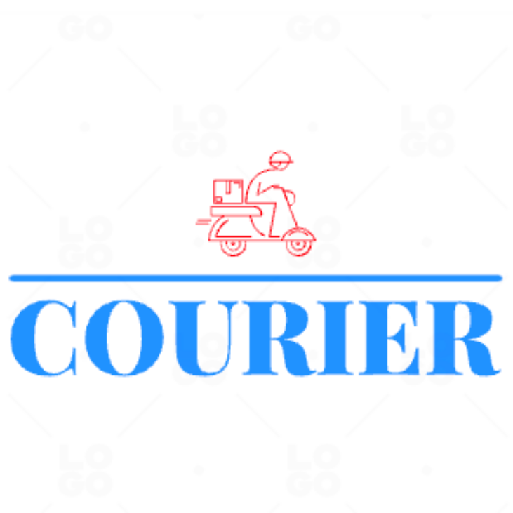 Delivery services logo design courier Royalty Free Vector