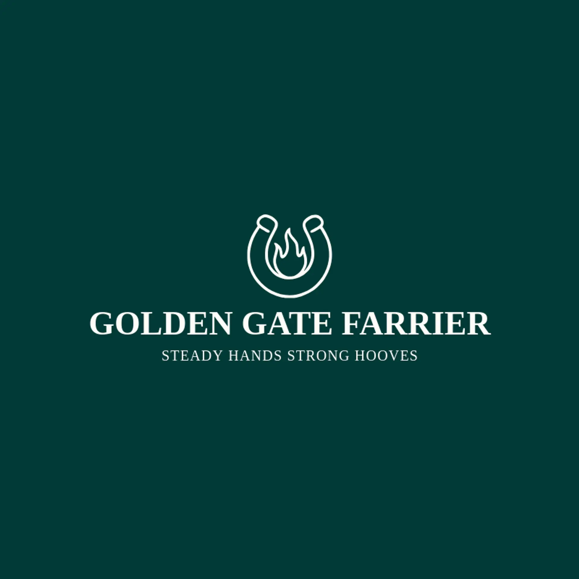 Golden Gate Farrier logo for horseshoe