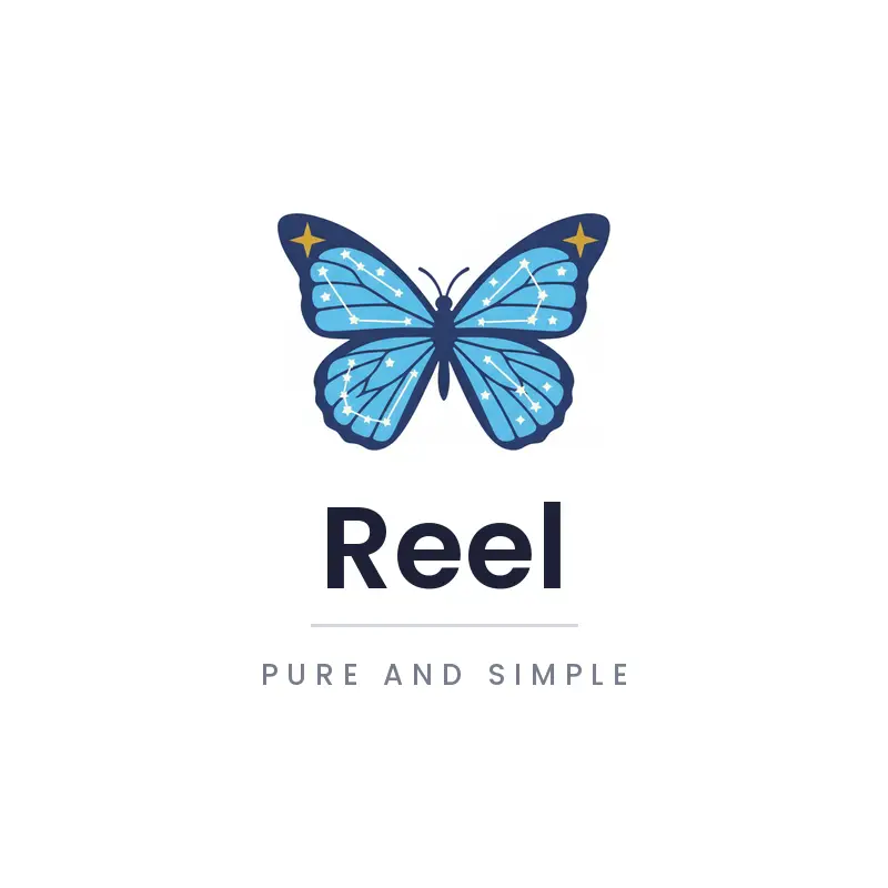Butterfly with constellation wings, minimal Gemini logo