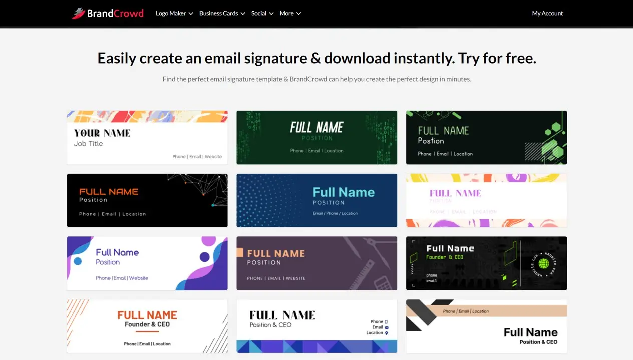 Brandcrowd email signature generator