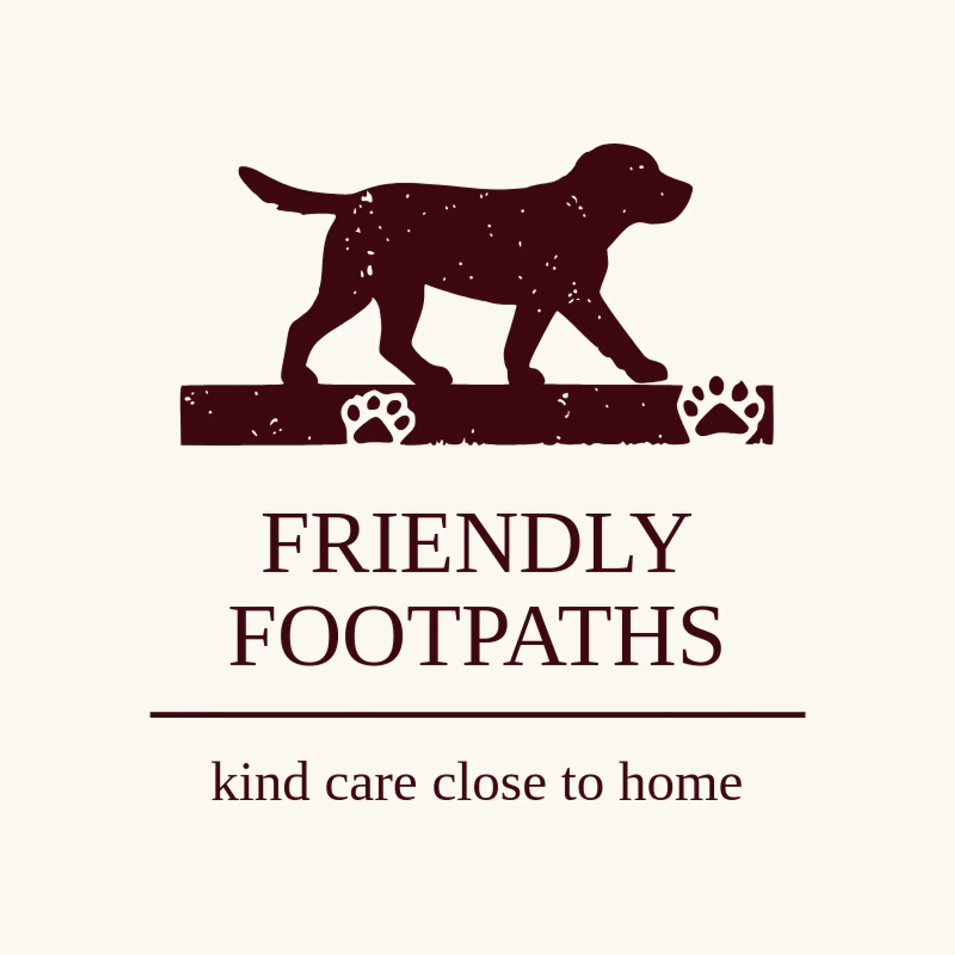 Friendly Footpaths logo for dog walking