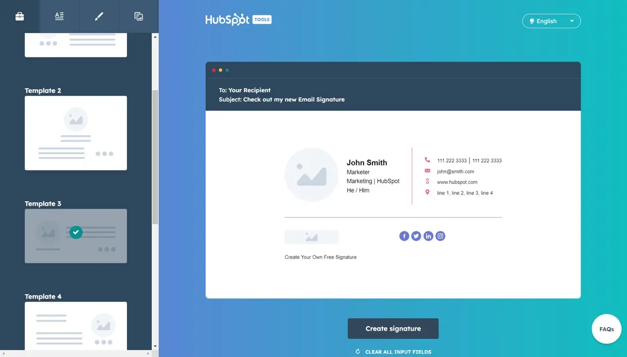 Hubspot email signature generator
