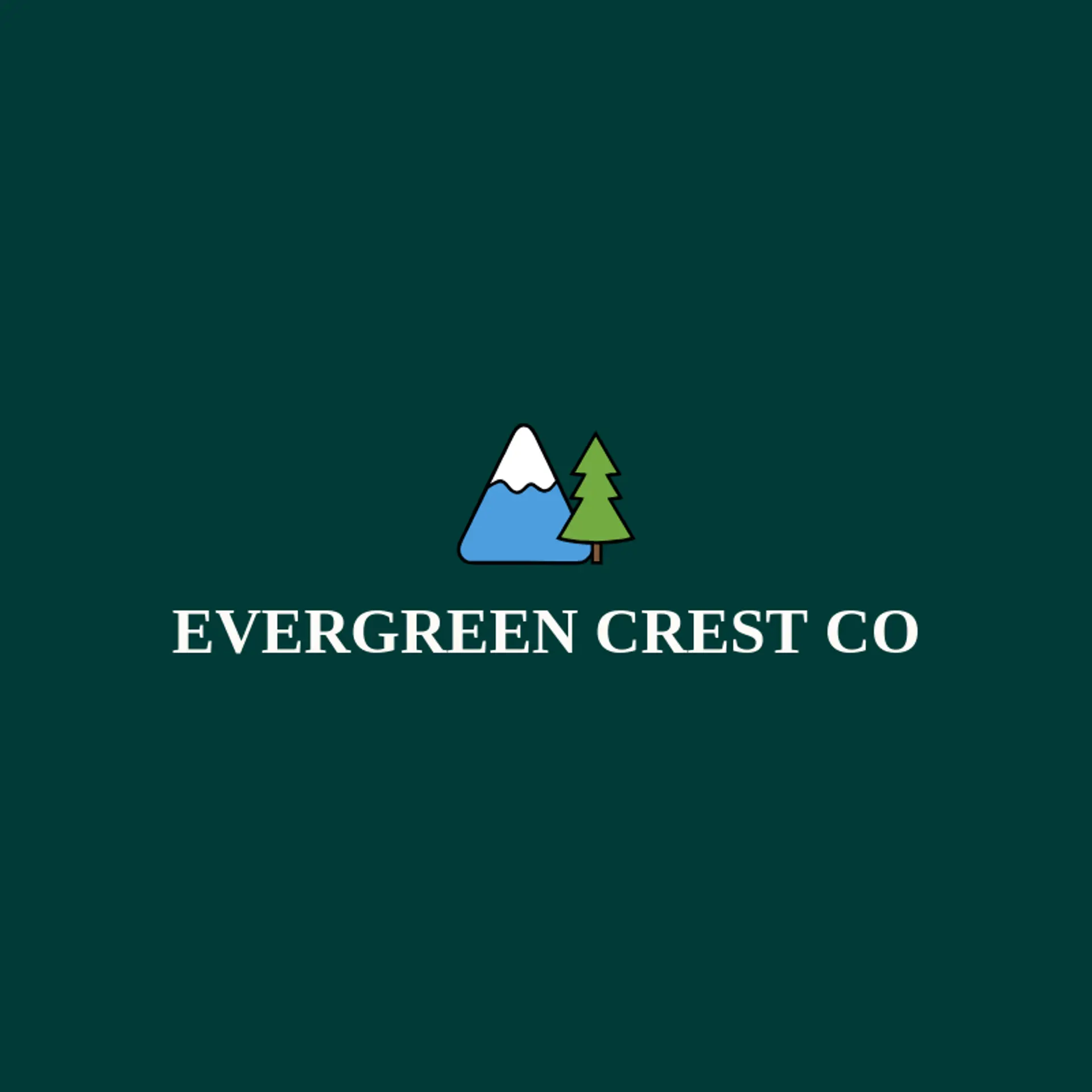 Evergreen Crest Co logo for pine tree