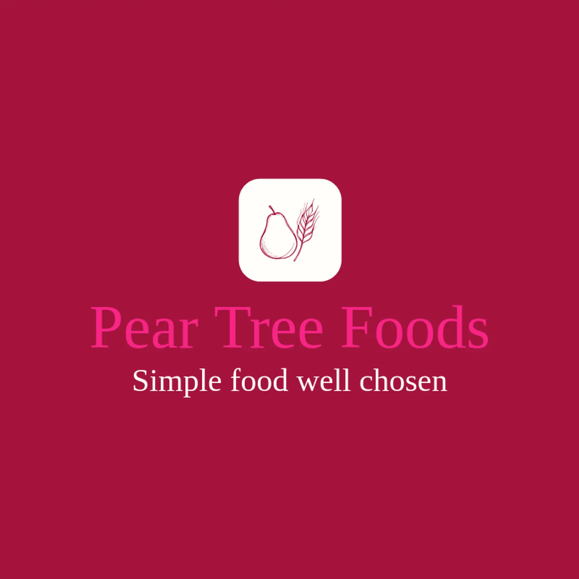 Pear Tree Foods logo for grocery store